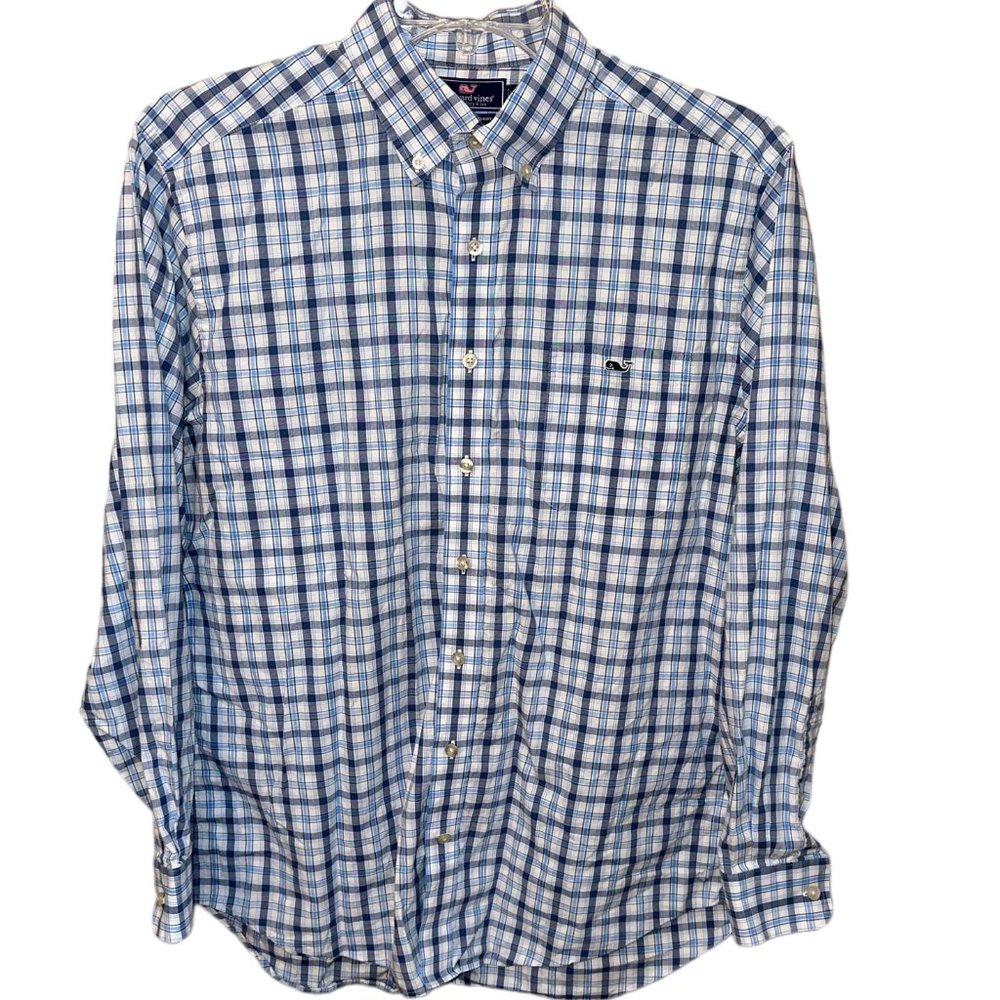 Vineyard Vines Slim Fit Tucker Shirt Style# 1W1046 Plaid 100% Cotton. Size Large